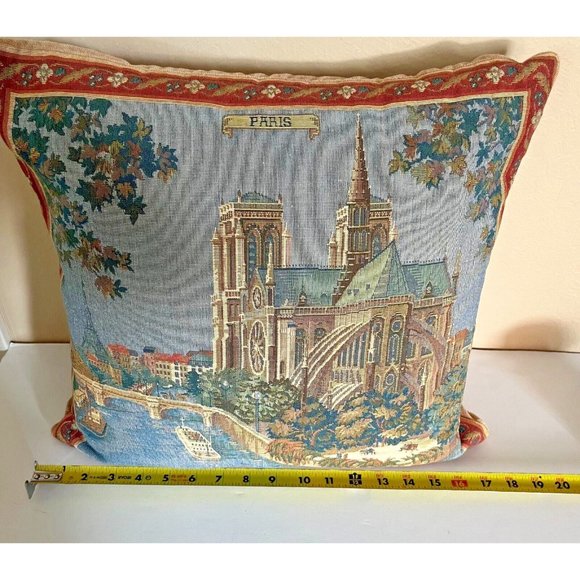 Paris Large European Tapestry Cushion Pillow Cover Home Decor 18x18" no Infill - Picture 9 of 13